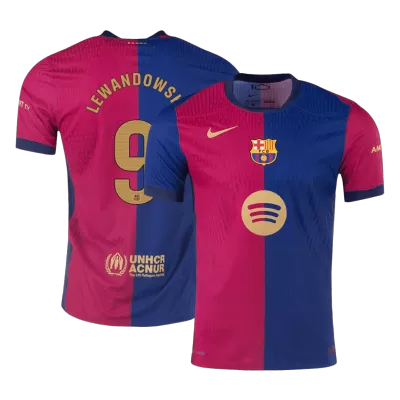 Authentic LEWANDOWSKI #9 Barcelona Home Soccer Jersey 2024/25 - Spotify Logo Without Text - Soccerdeal