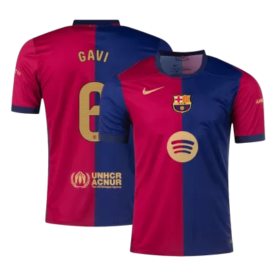 GAVI #6 Barcelona Home Soccer Jersey 2024/25- Spotify Logo Without Text - Soccerdeal