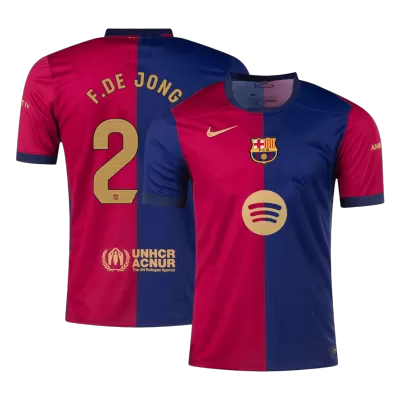 F.DE JONG #21 Barcelona Home Soccer Jersey 2024/25- Spotify Logo Without Text - Soccerdeal