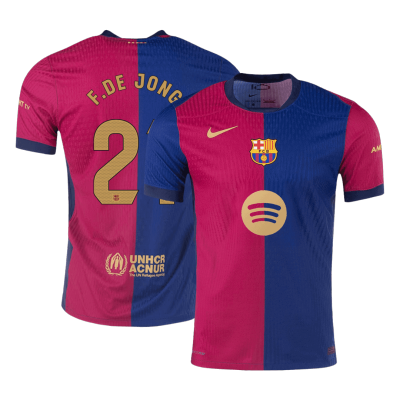 Authentic F.DE JONG #21 Barcelona Home Soccer Jersey 2024/25 - Spotify Logo Without Text - Soccerdeal