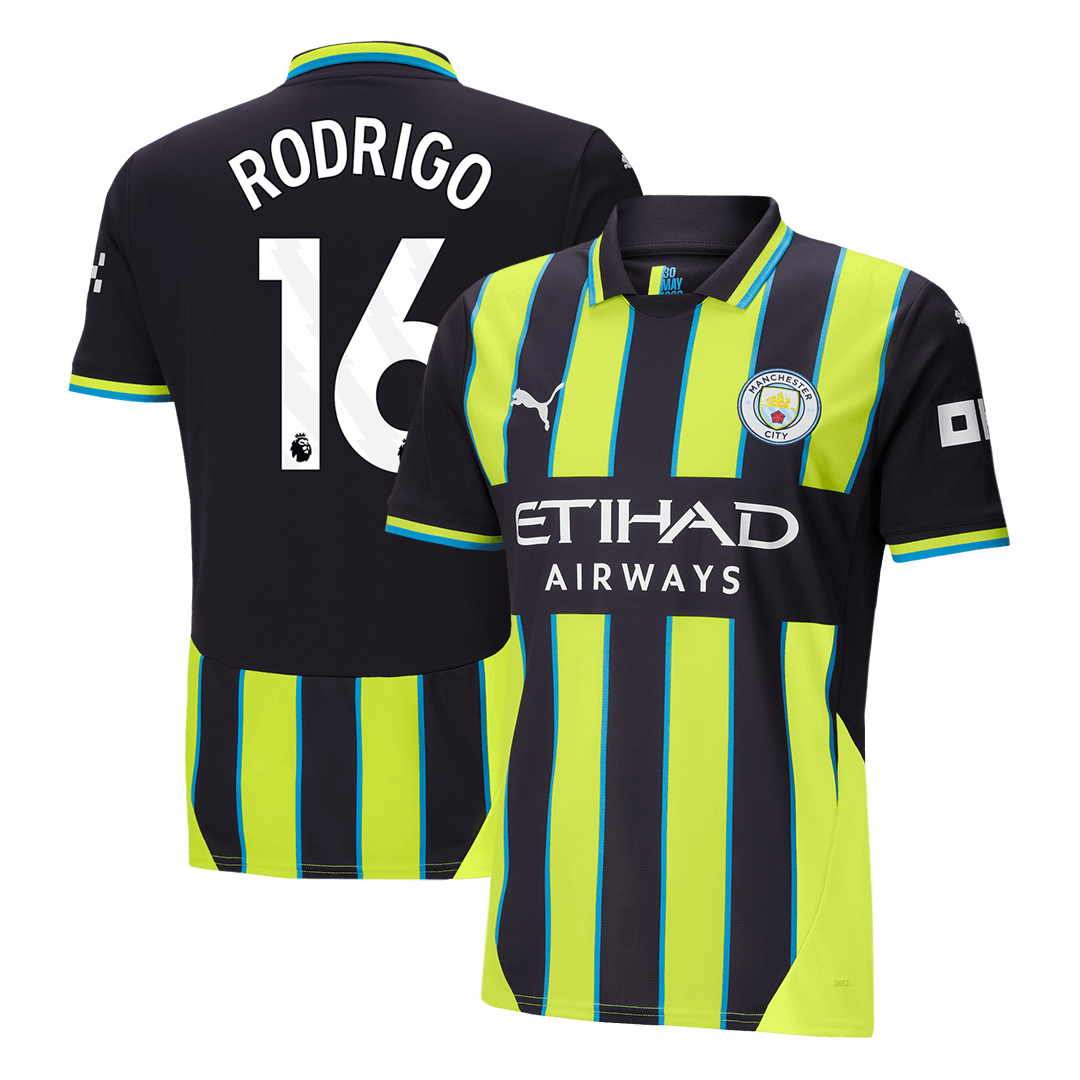 Rodrigo #16 Manchester City Away Soccer Jersey 2024 25