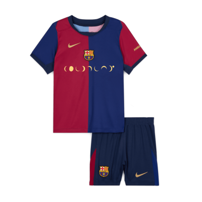 Kid's Barcelona Home Soccer Jersey Kit(Jersey+Shorts) 2024/25 - COLDPLAY - Soccerdeal