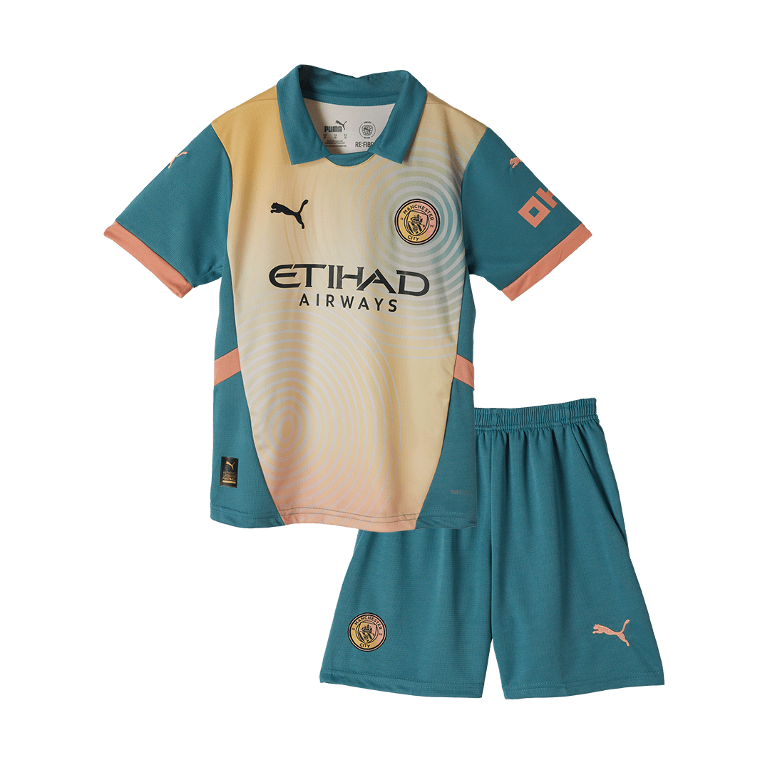 Kid's Manchester City Fourth Away Soccer Jersey Kit(Jersey+Shorts) - Soccerdeal