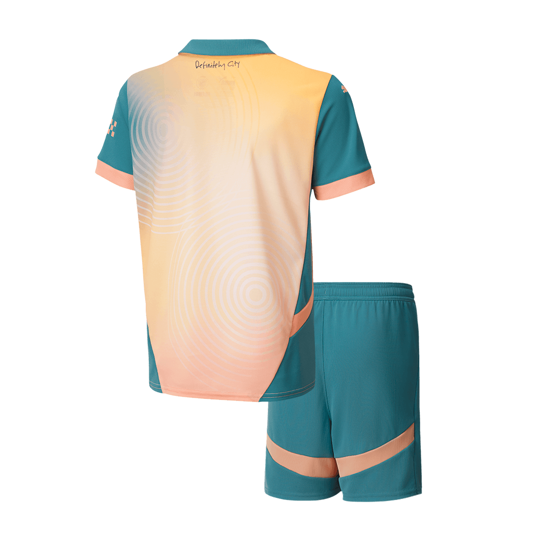 Kid's Manchester City Fourth Away Soccer Jersey Kit(Jersey+Shorts) - Soccerdeal