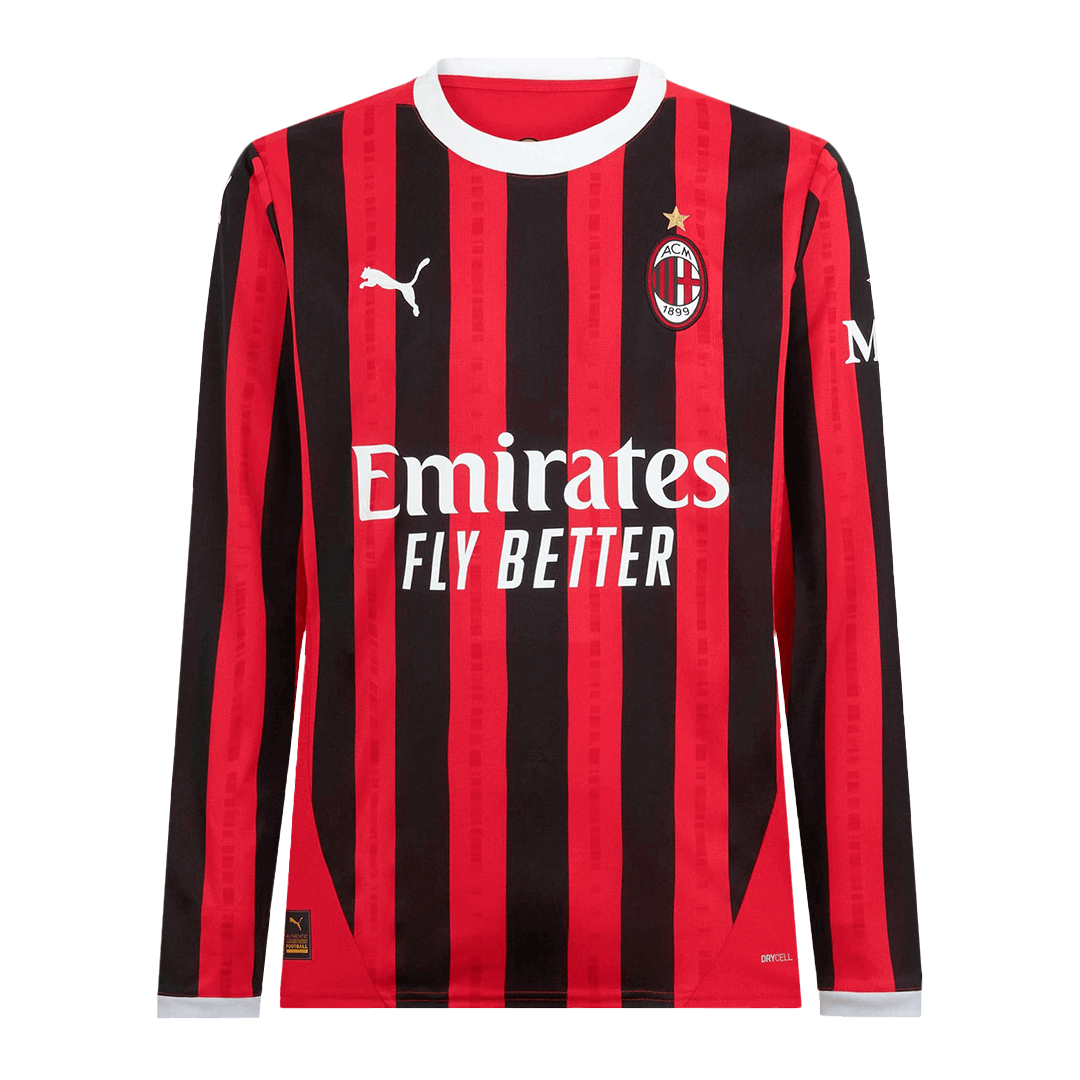 AC Milan Home Long Sleeve Soccer Jersey - Soccerdeal