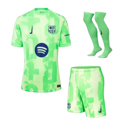 Barcelona Third Away Soccer Jersey Kit(Jersey+Shorts+Socks) 2024/25- UCL (Spotify Logo Without Text) - Soccerdeal