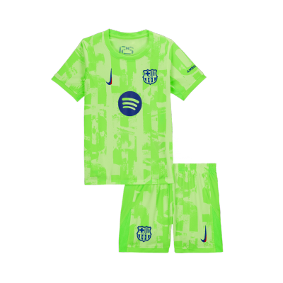 Kid's Barcelona Third Away Soccer Jersey Kit(Jersey+Shorts) 2024/25 - UCL (Spotify Logo Without Text) - Soccerdeal