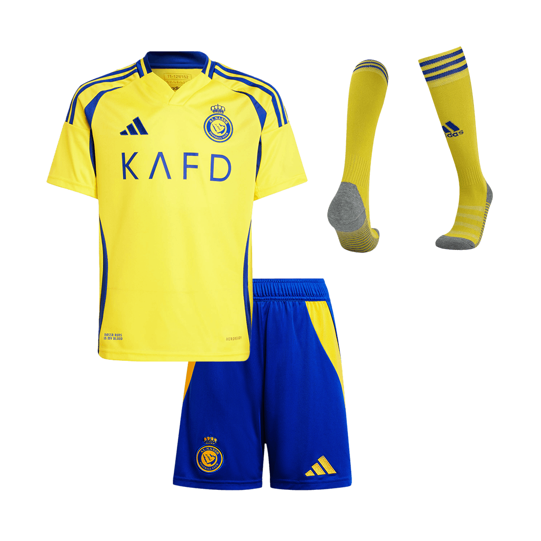 Kid's Al Nassr Home Soccer Jersey Kit(Jersey+Shorts+Socks) - Soccerdeal