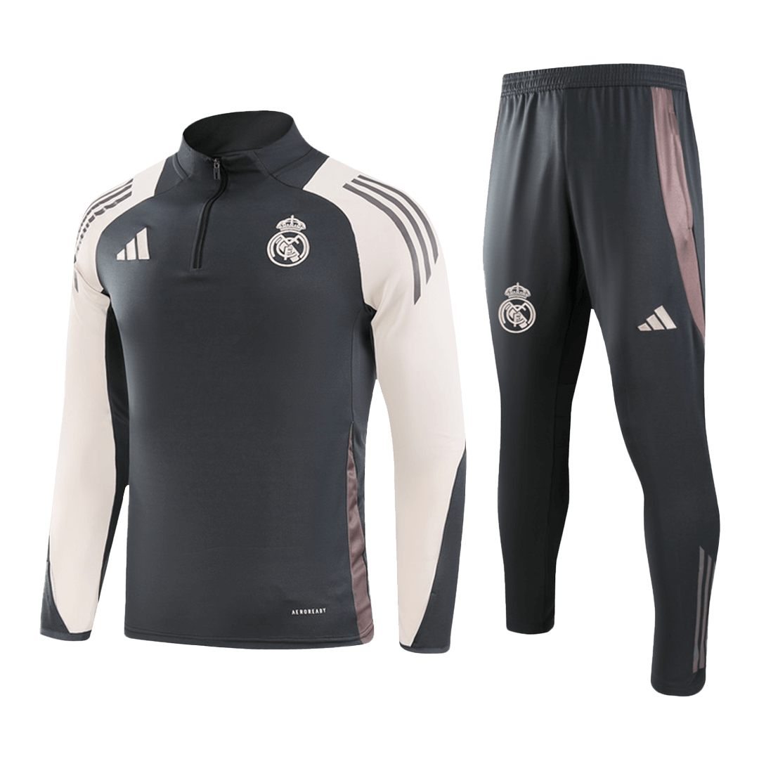Real Madrid Zipper Sweatshirt Kit(Top+Pants) - Soccerdeal