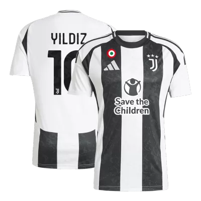 YILDIZ #10 Juventus Home Soccer Jersey 2024/25 - Save The Children Sponsor  - Soccerdeal