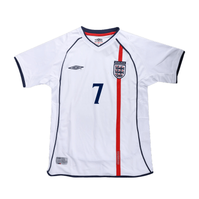 Retro BECKHAM #7 2002 England Home Soccer Jersey - Soccerdeal