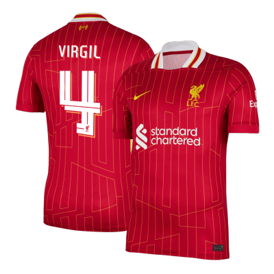 VIRGIL #4 Liverpool Home Soccer Jersey 2024/25 - UCL - Soccerdeal