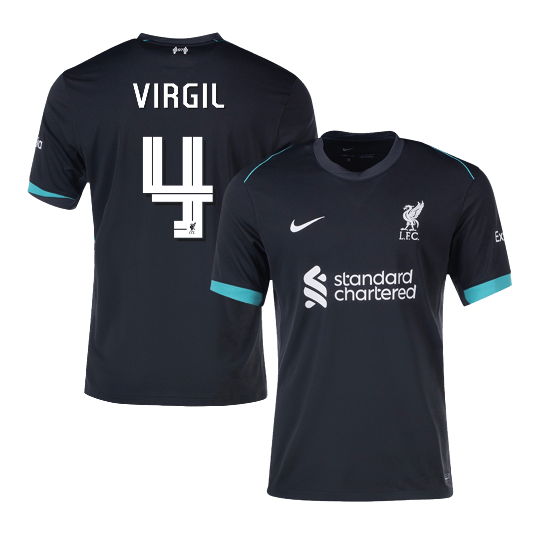 VIRGIL #4 Liverpool Away Soccer Jersey -UCL - Soccerdeal