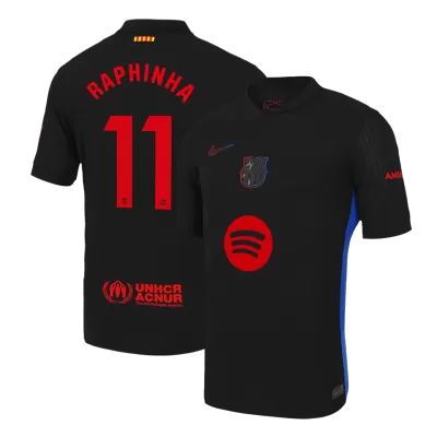 Authentic RAPHINHA #11 Barcelona Away Soccer Jersey 2024/25 -（Spotify Logo Without Text） - Soccerdeal