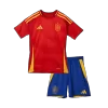 Kid's Spain Home Soccer Jersey Kit(Jersey+Shorts) Euro 2024 - Soccerdeal