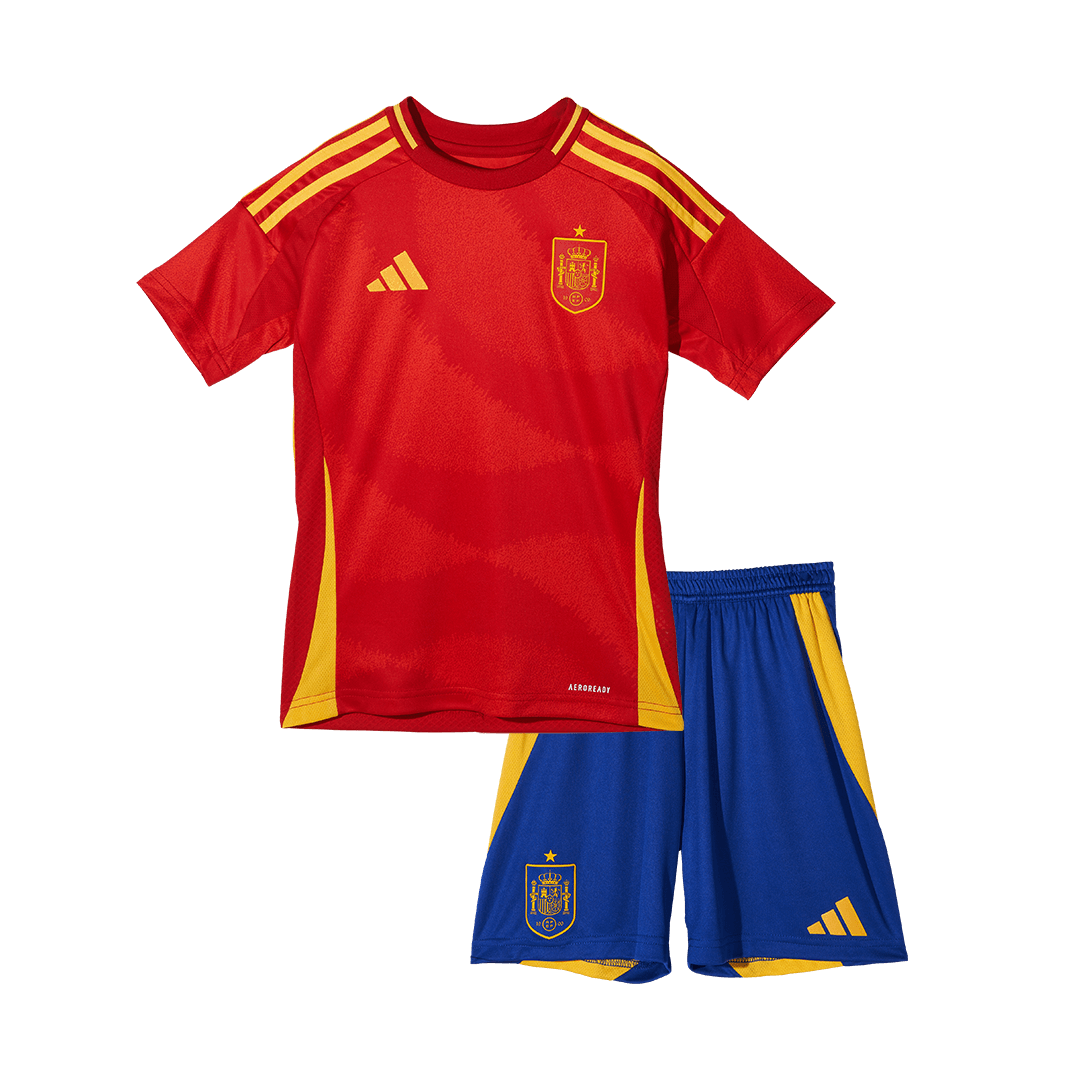Kid's Spain Home Soccer Jersey Kit(Jersey+Shorts) Euro - Soccerdeal