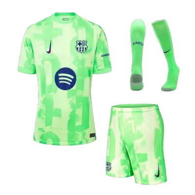 Barcelona Third Away Soccer Jersey Kit(Jersey+Shorts+Socks) 2024/25- (Spotify Logo Without Text) - Soccerdeal