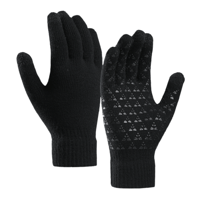 1 Pcs Knitted warm wool touch screen gloves Black - Soccerdeal