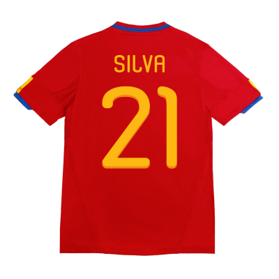 Retro SILVA #21 2010 Spain Home Soccer Jersey - Soccerdeal