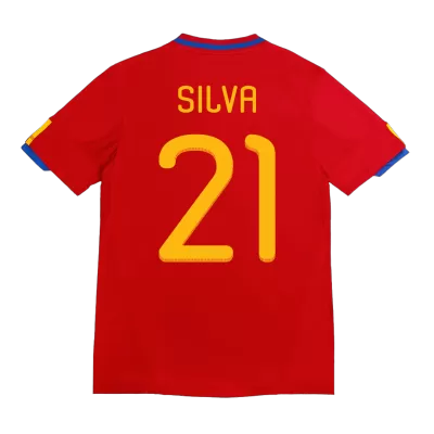 Retro SILVA #21 2010 Spain Home Soccer Jersey - Soccerdeal