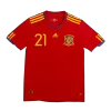 Retro SILVA #21 2010 Spain Home Soccer Jersey - Soccerdeal