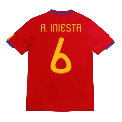 Retro A. INIESTA #6 2010 Spain Home Soccer Jersey - Soccerdeal