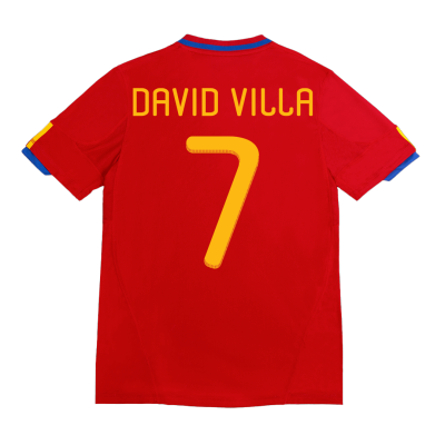 Retro DAVID VILLA #7 2010 Spain Home Soccer Jersey - Soccerdeal