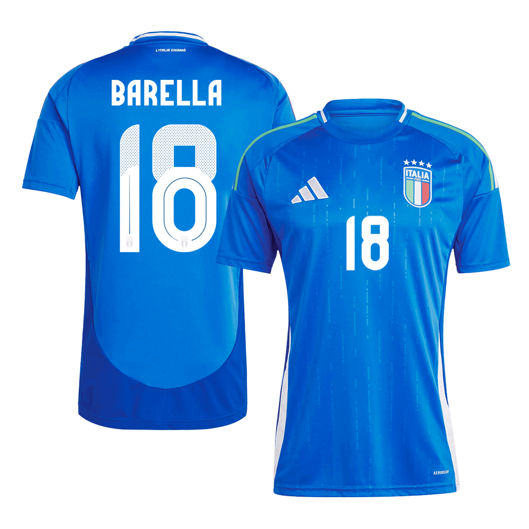 BARELLA #18 Italy Home Soccer Jersey Euro - Soccerdeal