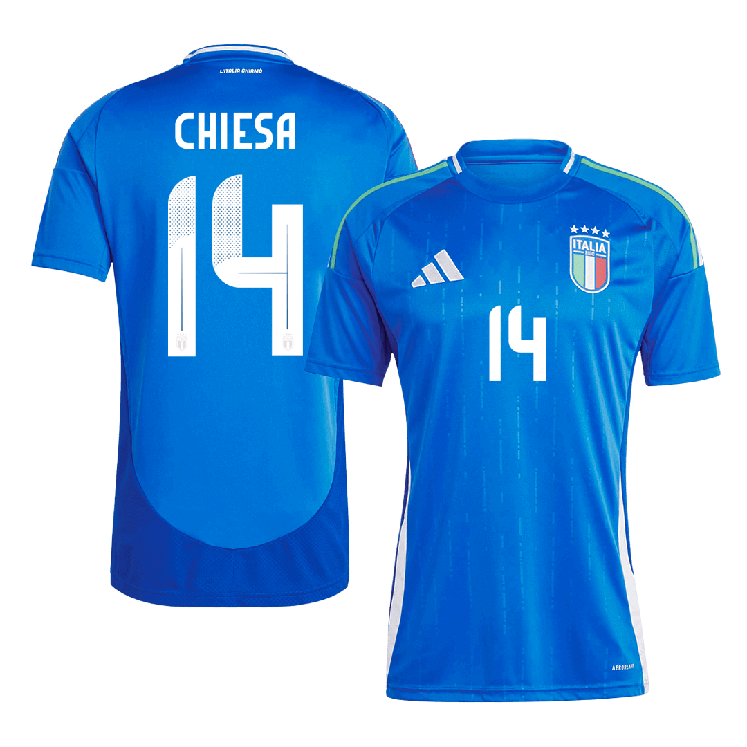 CHIESA #14 Italy Home Soccer Jersey Euro - Soccerdeal