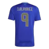 J.ALVAREZ #9 Argentina Away Soccer Jersey 2024 - Soccerdeal