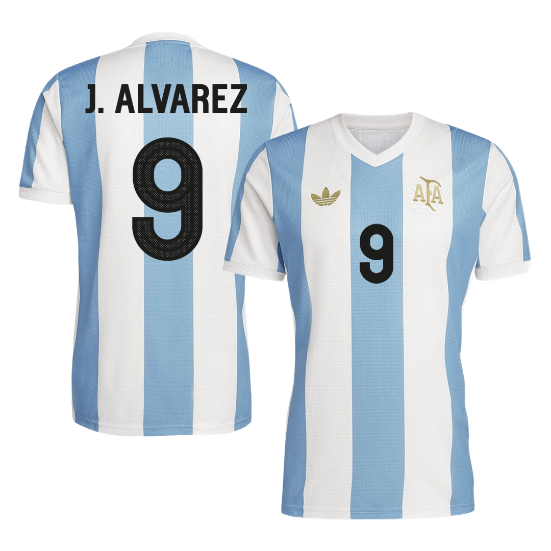 J.ALVAREZ #9 Argentina Soccer Jersey- 50th Anniversary - Soccerdeal