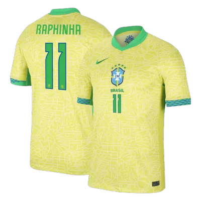 RAPHINHA #11 Brazil Home Soccer Jersey Copa America 2024 - Soccerdeal