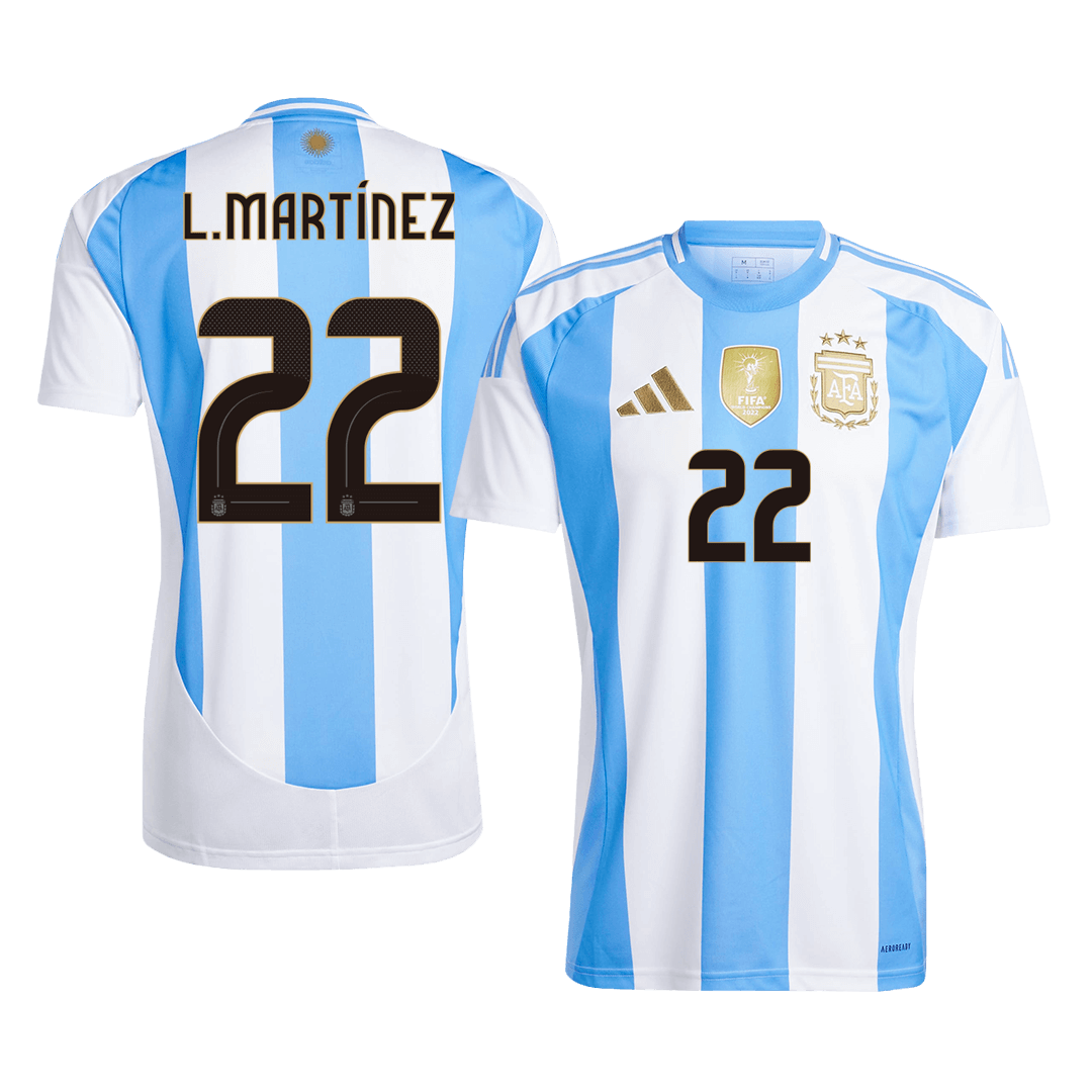 L.MARTÍNEZ #22 Argentina Home Soccer Jersey - Soccerdeal