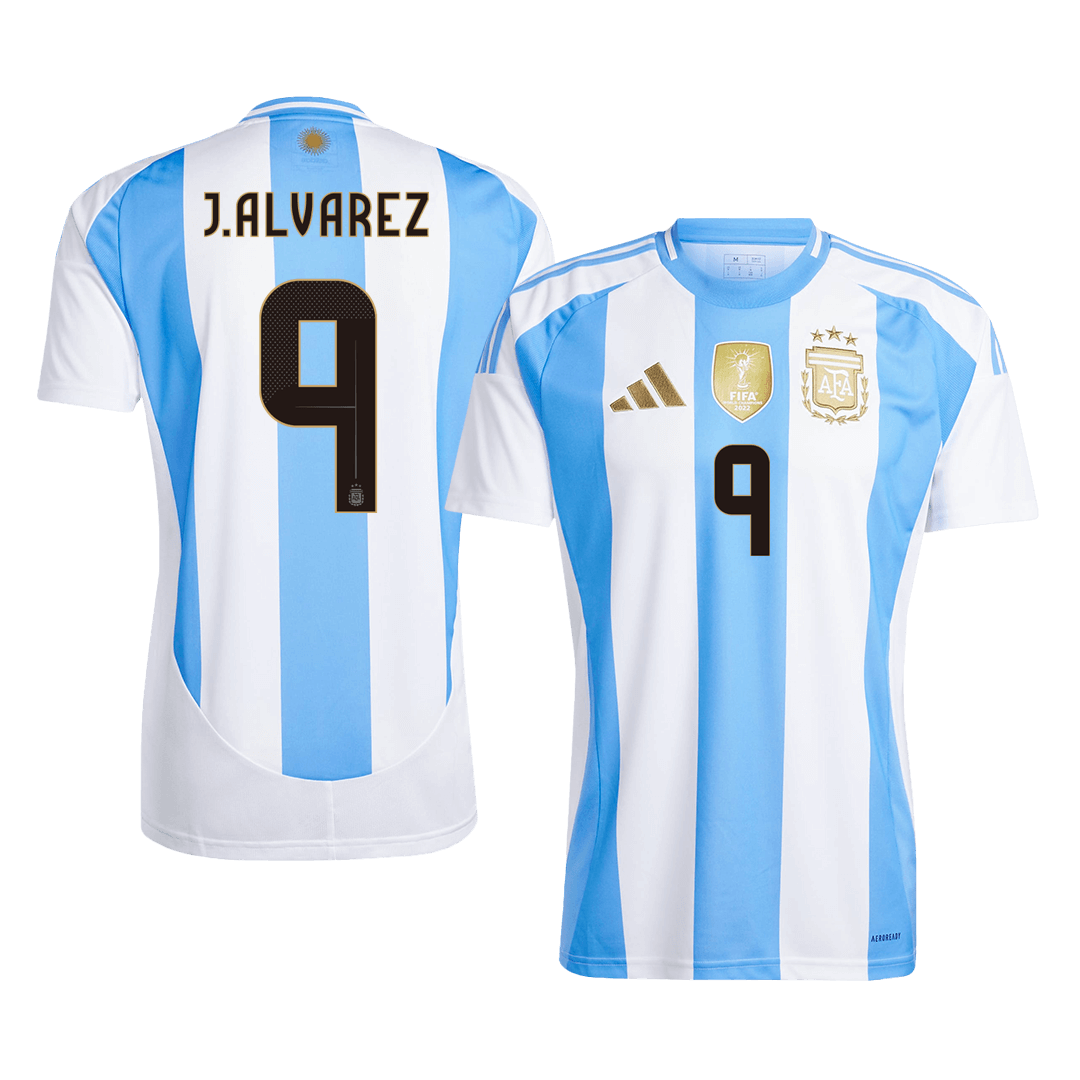 J.ALVAREZ #9 Argentina Home Soccer Jersey - Soccerdeal