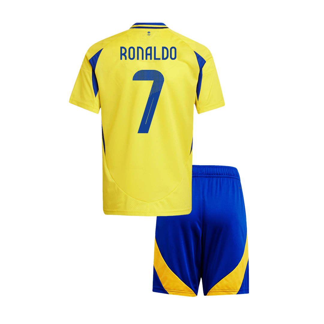 Kid's RONALDO #7 Al Nassr Home Soccer Jersey Kit(Jersey+Shorts) - ACL - Soccerdeal