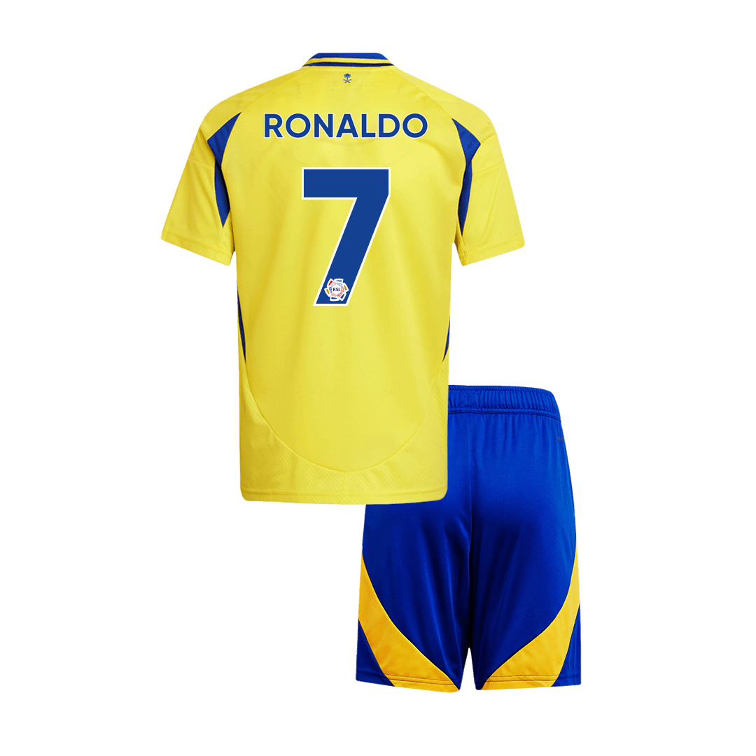 Kid's RONALDO #7 Al Nassr Home Soccer Jersey Kit(Jersey+Shorts) - Soccerdeal