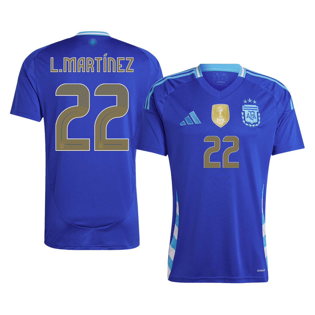 L.MARTÍNEZ #22 Argentina Away Soccer Jersey - Soccerdeal