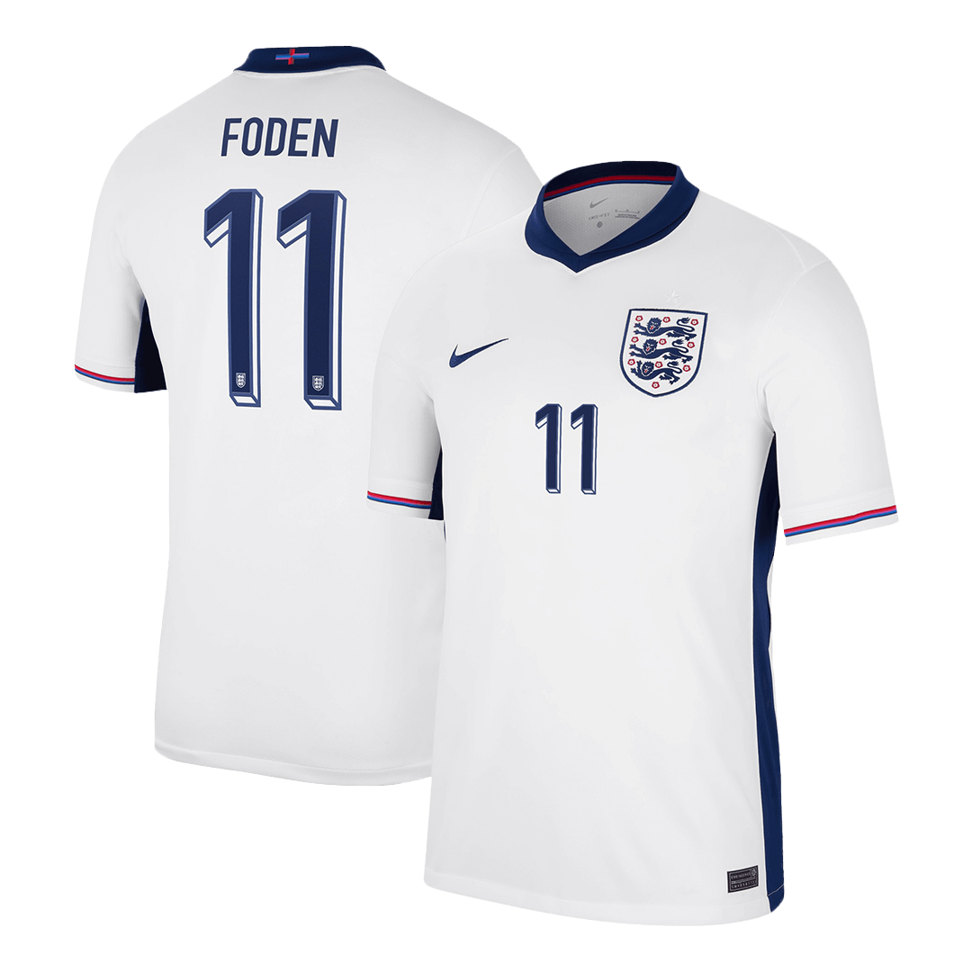 FODEN #11 England Home Soccer Jersey Euro - Soccerdeal