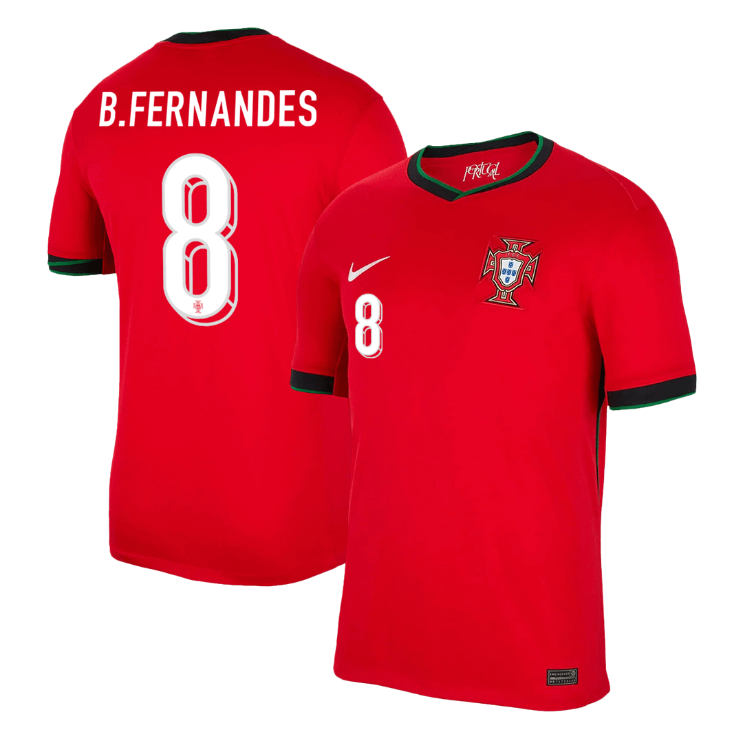 B.FERNANDES #8 Portugal Home Soccer Jersey Euro - Soccerdeal