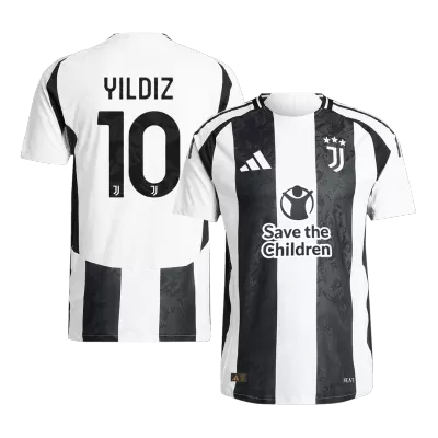 Authentic YILDIZ #10 Juventus Home Soccer Jersey 2024/25 - Save The Children Sponsor - Soccerdeal