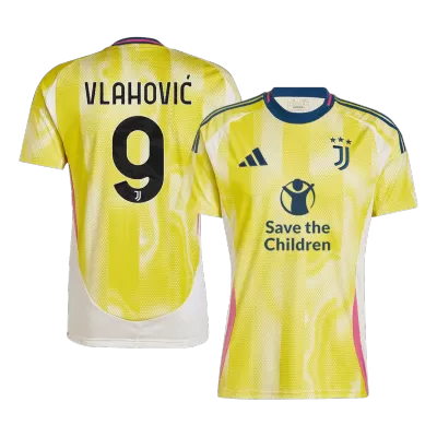 VLAHOVIĆ #9 Juventus Away Soccer Jersey 2024/25 - Save The Children Sponsor  - Soccerdeal