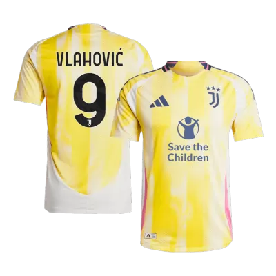 Authentic VLAHOVIĆ #9 Juventus Away Soccer Jersey 2024/25 - Save The Children Sponsor - Soccerdeal