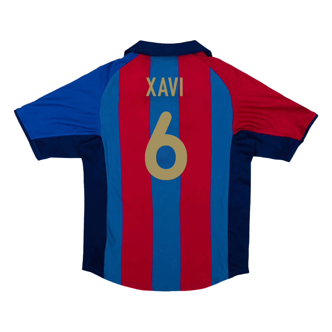 Retro XAVI #6 2001/02 Barcelona Home Soccer Jersey - Soccerdeal