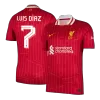 LUIS DÍAZ #7 Liverpool Home Soccer Jersey 2024/25 - UCL - Soccerdeal