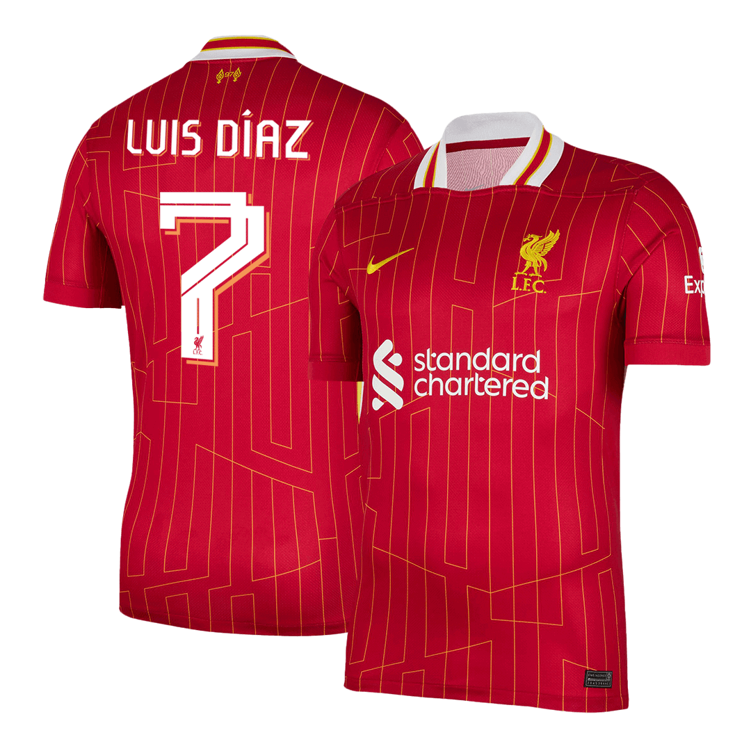 LUIS DÍAZ #7 Liverpool Home Soccer Jersey -UCL - Soccerdeal