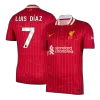 LUIS DÍAZ #7 Liverpool Home Soccer Jersey 2024/25 - Soccerdeal