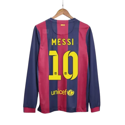 Retro MESSI #10 2014/15 Barcelona Home Long Sleeve Soccer Jersey - Soccerdeal