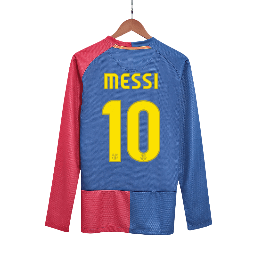 Retro MESSI #10 2008/09 Barcelona Home Long Sleeve Soccer Jersey - Soccerdeal