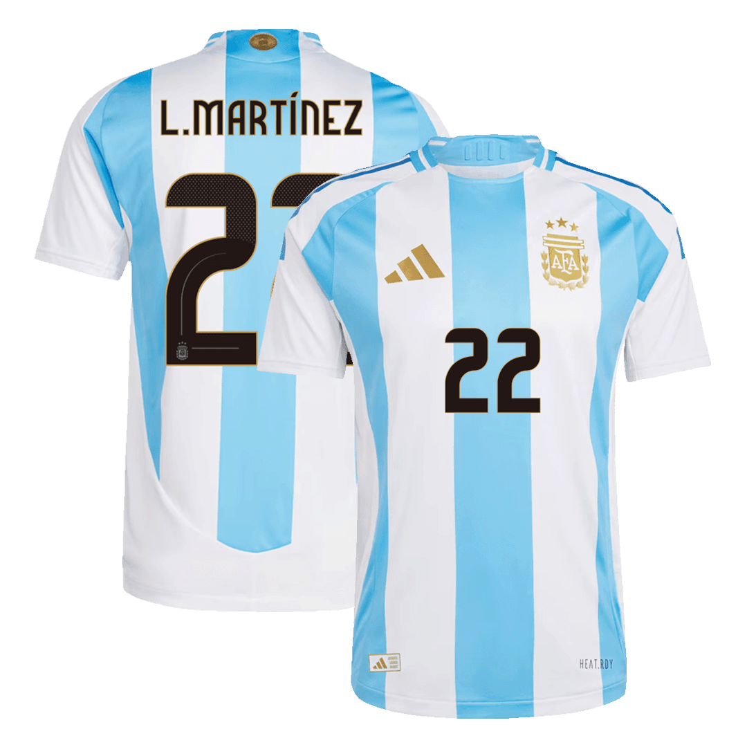 Authentic L.MARTÍNEZ #22 Argentina Home Soccer Jersey Copa America - Soccerdeal
