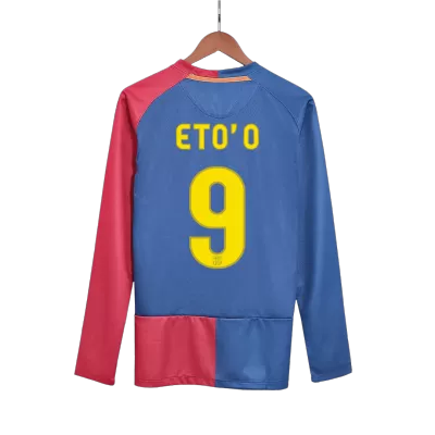 Retro ETO'O #9 2008/09 Barcelona Home Long Sleeve Soccer Jersey- UCL Final - Soccerdeal